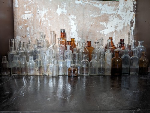 Antike glasflaschen - antike,
