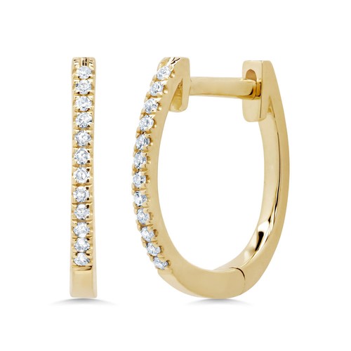 14k gelbgold diamant huggie - 14k,