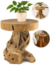 Teakholz Beistelltisch Hocker