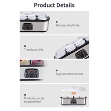 Joghurtmaschine Große Kapazität 1600ml Digitale Sahne Pudding Eismaschine