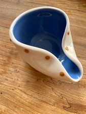 HORNSEA KERAMIK; JOHN CLAPPISON; VINTAGE SAMMLERSTÜCK; BLAU CREME GELB; FLECKEN