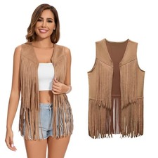 Damen fringe weste 70er - damen,