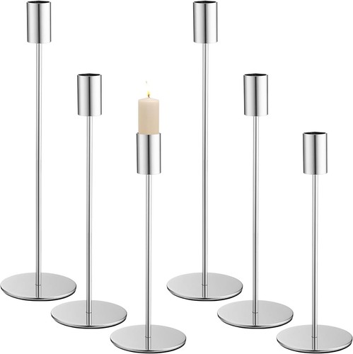 Kerzenständer silber 6er set - kerzenständer,