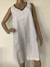 120% Lino, Damen, Leinenkleid, Damen, Weiß, Gr.38