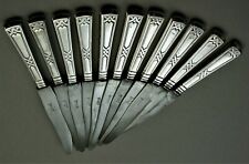 11 Tafel Menue Messer Heinrich Adolf Erbe Jugendstil Ideal 40er Silber (ABP)