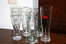 5 Weizenbiergläser - mit und ohne Reklame - z. B.: Paulaner - guter Zustand -