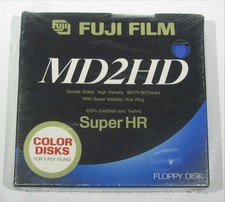 Vintage PACK 10 STÜCK FUJI FILM 5,25“ 2S DS HD FLOPPY COLOR DISK DISKETTEN MD2HD