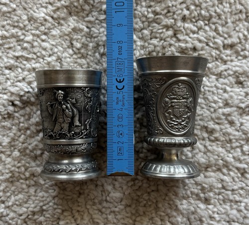 Zinn schnapsbecher jagdmotiv - zinn,