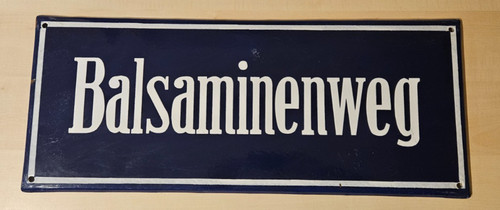Straßenschild balsaminenweg - straßenschild,