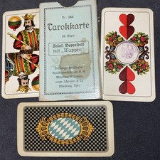Tarokkarte Nr 344 Doppelbild „Wappen“ Antik 35 Karten Altenburg Deutsches Reich
