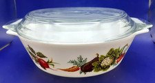 Große Vintage Pyrex JAJ Toskana Markt Garten Gemüse Kasserolle Ofenform mit Deckel