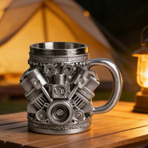 Motoren edelstahlbecher - v8,
