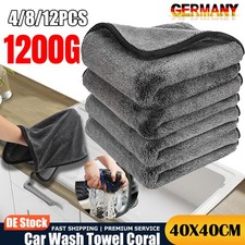 Auto Trockentuch 4/8/12Pack Microfasertuch Autopflege 1200GSM Poliertuch 40x40cm