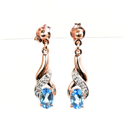 Natural blue topaz earrings - topaz,