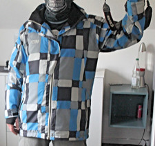 2117 of sweden SNOWBOARDJACKE Größe XL D=52 - Blau Schwarz Grau Cubes