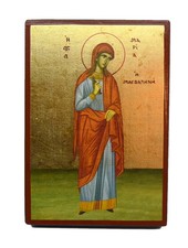 Griechisch-Orthodox Handgefertigt Holzikone Heilige Maria Magdalena 02 19x13