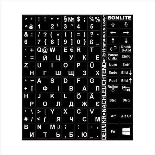 Tastaturaufkleber rus ukr - de,