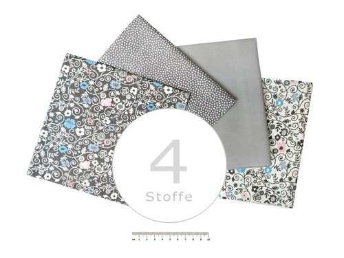 Stoffpaket stoffe blümchen - stoffpaket, 4