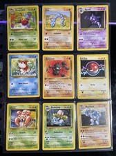 Pokemon Karten Sammlung 9 Karten Base Set mit 1.Edition 1999  