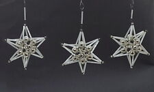 3 antike Glasperlensterne / Gablonz, Tschechien, ~ 1940 (# 15600)