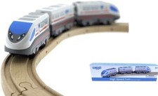 RB&G elektrische Eisenbahn / Holzeisenbahn / Zug / Lokomotive weiß