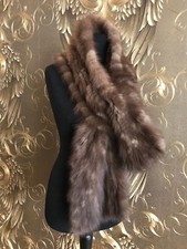 ZOBEL SCHAL GESTRICKT STOLA SABLE SCARF ZIBELINE ZOBEL KRAGEN PELZ ZOBELSCHAL