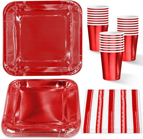 Rot gold partygeschirr set - rot,