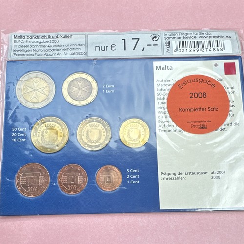Malta euro erstausgabe - euro-erstausgabe, 2008