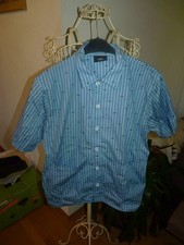 Peso Hemd / Freizeithemd Gr. L hellblau Kurzarm Bowling Shirt