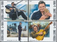 Briefmarken Sierra Leone 2017 Mi 9090-9093 (kompl. Ausg.) postfrisch Johnny Cash