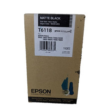 1x Orig. Epson T6118 Matte Black Tintenpatrone 110ml. f. Stylus Pro 7800 9800