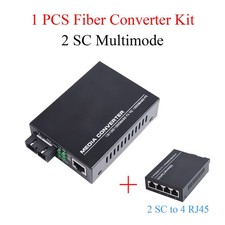 Gigabit-Glasfaser-Medienkonverter 1000Mbps Multimodus 2x SC/ST/FC auf 1/4x RJ45