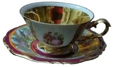 Moccatasse mit Untertasse Gold