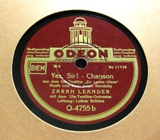ZARAH LEANDER Yes, Sir ! / Tiefe Sehnsucht ODEON O-4755 + Textzettel (424)