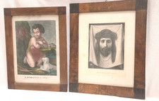 2 Biedermeier Rahmen um 1820 43x35 u. 41x32 cm dickes Nußbaum Sägefurnier