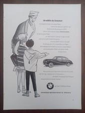 BMW 502, Sicherheit, Werbung advert pubblicità Reklame, 1957