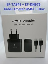 EP-TA845 Schnell Ladegerät 45W Netzteil + EP-DN976 Kabel 1meter USB-C Samsung