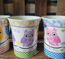 3 x  Kaffeetasse Eulen Figur