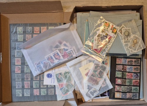 Große briefmarken reste kiste - briefmarken,
