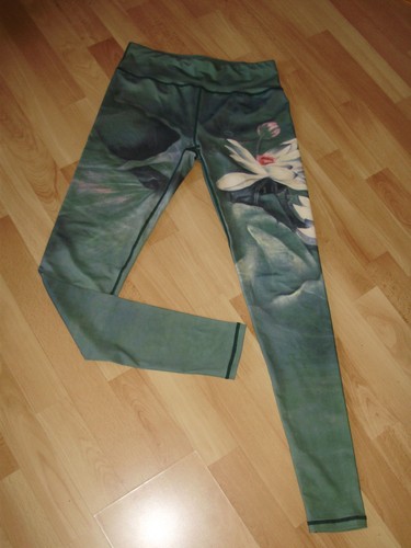 Sport legging hellgrün blumen - sport,