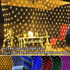 3x2m 6x4m LED Lichternetz Lichtervorhang Innen Außen Party Garten Weihnachtsdeko