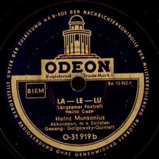 HEINZ MUNSONIUS & GESANG La-Le-Lu / Der Herr Torero 78rpm  Schellackplatte S8538