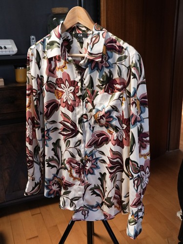 Damen satin bluse blumen - damen,