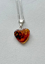 Herz Liebe Treue Kette Bernstein Schmuck Silber 925 Geburtstag romantisch Frau 9