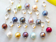 Charms Anhänger Perle *Charm MUSCHELKERNPERLE 8 mm Bettelarmband Kette Farbwahl