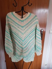 HANDGESTRICKTER Long Pullover  Glanzgarn Gr.38/40  UNGETRAGEN