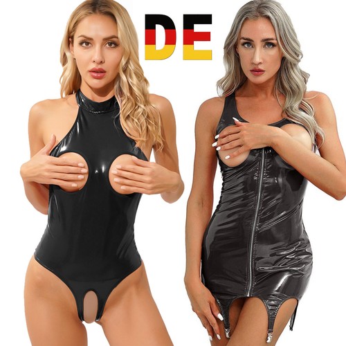 Damen wetlook minikleid erotik - damen,