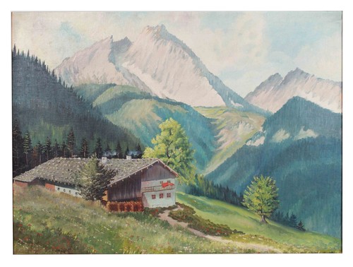 Altes ölgemälde watzmann - altes,