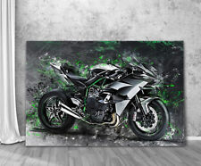 ACRYLGLAS WANDBILD KAWASAKI H2 ABSTRAKT KUNSTDRUCK BILDER POSTER MOTORRAD