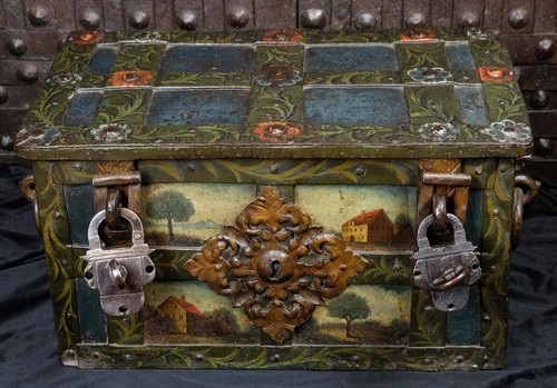 Barock eisen truhe malerei - barock,